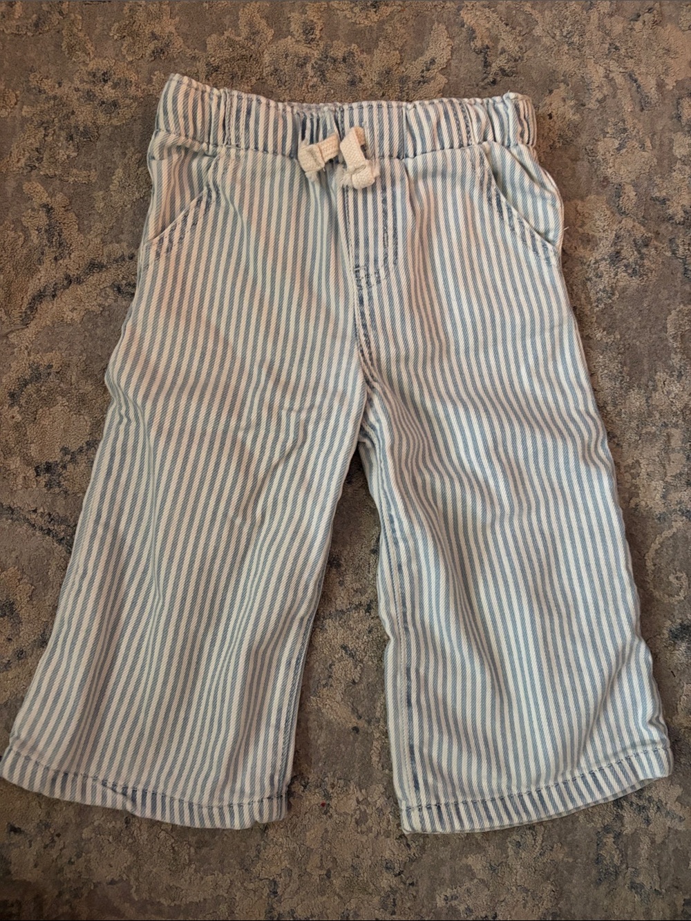 Cat & Jack Kids Light Blue and White Stripe Pull-On Pants